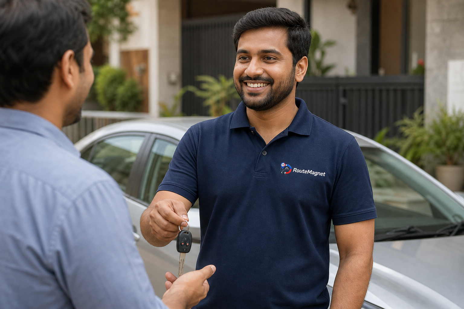 RouteMagnet driver picking up a customer car